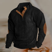Ribbed Sweater with Elbow Patches for Comfort and Style in Every Season