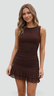 Sleeveless Ruched Mini Dress