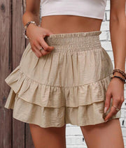 Ruffled Mini Skirt with Elastic Waist Style Casual Wear Summer