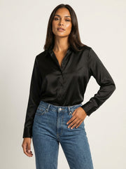 Satin Long Sleeve Blouse