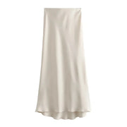 Women's Oversized Satin Midi Skirt – Versatile and Comfortable Wear