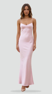Crisscross Tie Back Satin Dress