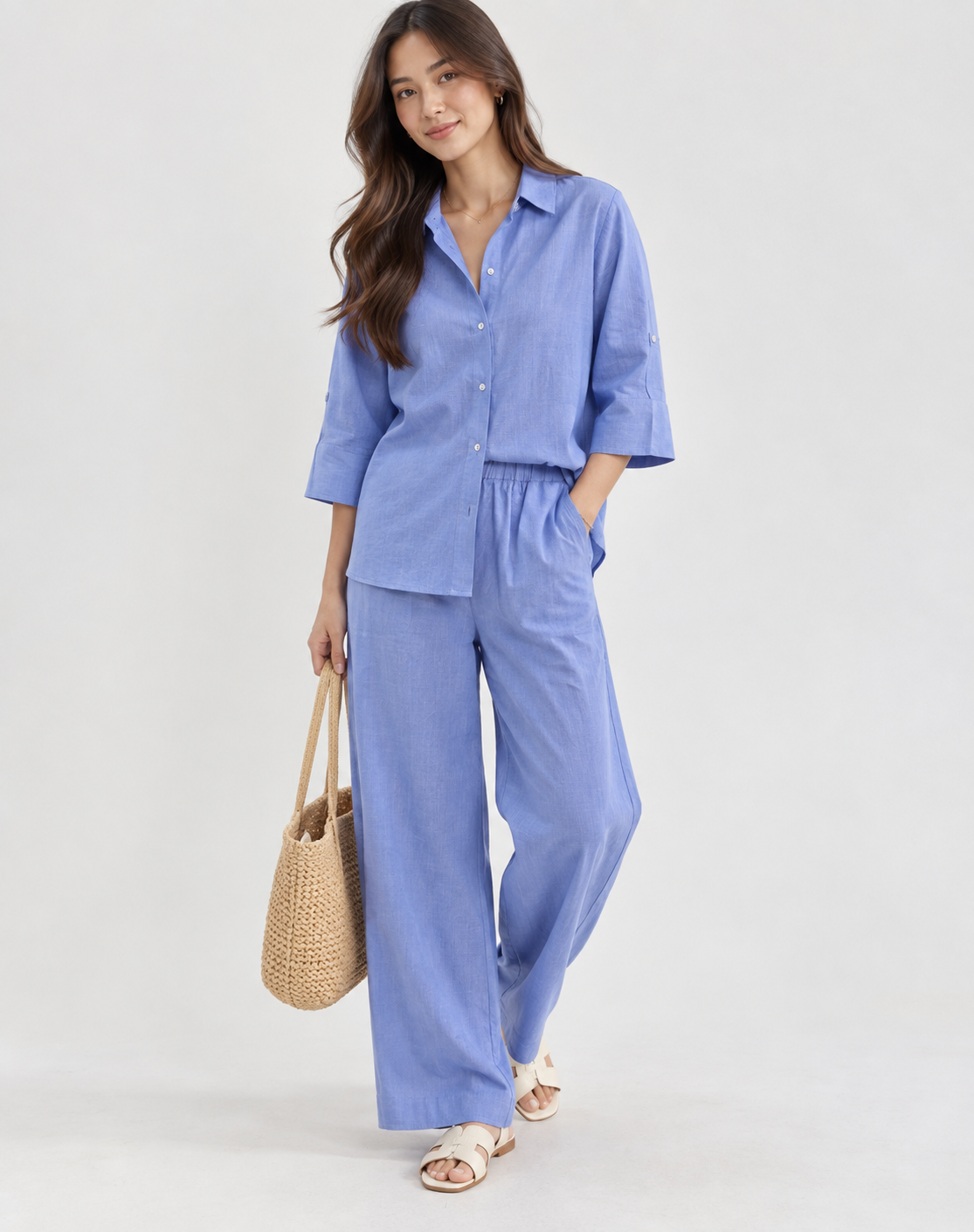 Relaxed Linen Shirt and Pants Set