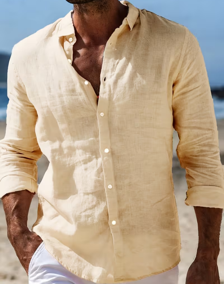 Casual Linen Button-Up Shirt Wear Every Occasion Breathable