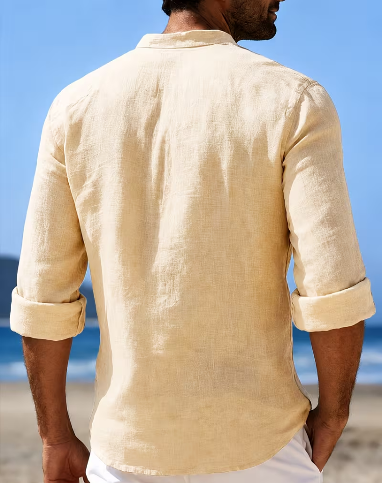 Casual Linen Button-Up Shirt Wear Every Occasion Breathable