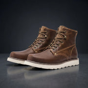 Men's Waterproof Leather Work Boots with Durable Grip Sole