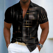 Short Sleeve Geometric Button Shirt