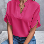 Short Sleeve V-Neck Blouse