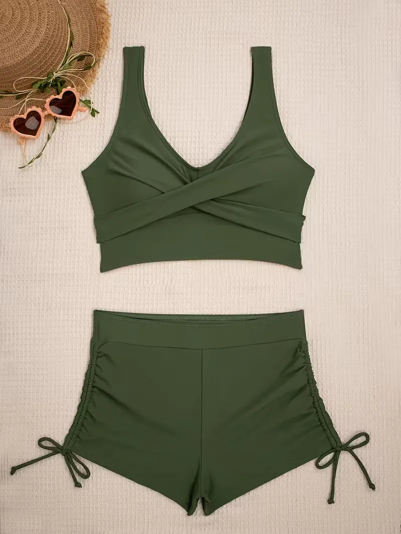 Bikini met criss-cross top