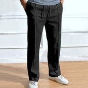 Sleek Stretchable Men's Pants with Elastic Waistband for Comfortable Fit