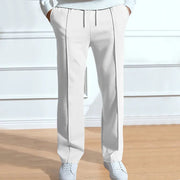 Sleek Stretchable Men's Pants with Elastic Waistband for Comfortable Fit