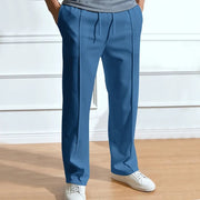 Sleek Stretchable Men's Pants with Elastic Waistband for Comfortable Fit