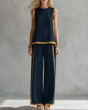 Sleeveless Top and Wide-Leg Trouser Set Lightweight