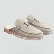 Slip-On Suede Women's Mules with Flat Sole