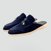 Slip-On Suede Women's Mules with Flat Sole