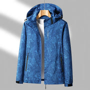 Water-Resistant Windbreaker Jacket with Hood and Zip Pockets for Women
