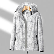 Water-Resistant Windbreaker Jacket with Hood and Zip Pockets for Women