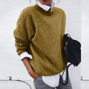 Soft Cashmere Sweater with Crew Neck and Long Sleeves for Women