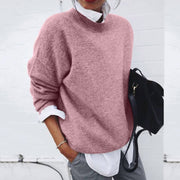 Soft Cashmere Sweater with Crew Neck and Long Sleeves for Women