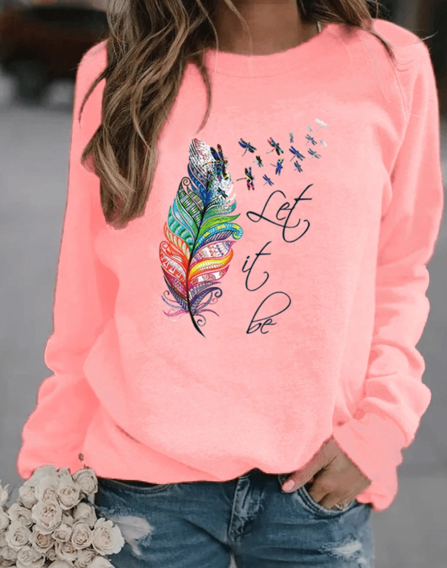 Sweatshirt Drinna hivernal pour femme avec détails plume, coupe confortable et doublure douce adaptée aux journées froides.