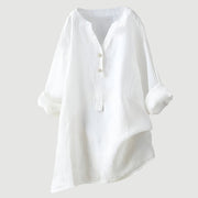 Soft V-Neck Buttoned Tunic Casual Workwear