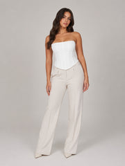 Strapless Corset Top Style Evening Wear Mesh