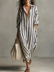 Striped Linen Shirt Dress