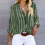 Women's Striped Long Sleeve Blouse for Workwear