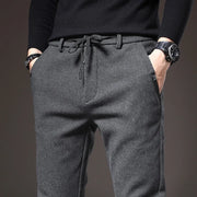 Structured Men's Joggers with Drawstring Waist and Side Pockets