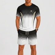 Structured Men's Sport Set with Print Polyester Blend Casual Wear Ladies