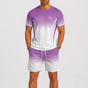 Structured Men's Sport Set with Gradient Print for Casual Wear