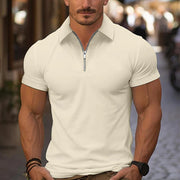 Structured Quarter Zip Collar Shirt Style All-Year Wear