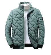 Men's Insulated Quilted Padded Winter Bomber Jacket Coat with Stand Collar