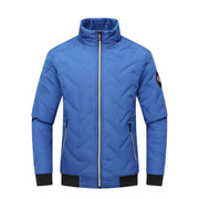 Men's Insulated Quilted Padded Winter Bomber Jacket Coat with Stand Collar