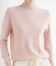 Structured Cashmere Sweater with Round Neckline for Women