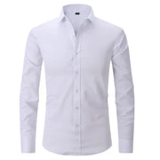 Men's Tailored Long Sleeve Polo with Structured Collar for Versatile Wear