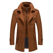 Men's Lined Two-Piece Winter Coat with Detachable Inner Vest