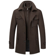 Men's Lined Two-Piece Winter Coat with Detachable Inner Vest
