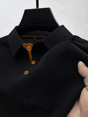 Textured Button-Down Polo Shirt Style Clothing Casual Wear Breathable