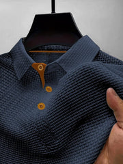 Textured Button-Down Polo Shirt Style Clothing Casual Wear Breathable