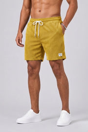 Men's Textured Corduroy Swim Shorts for Beachwear and Summer Fun