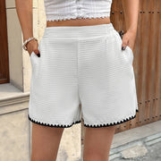 Textured High-Waist Summer Shorts