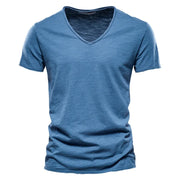 V-Neck Cotton T-Shirt Casual Everyday Wear Breathable Lightweight