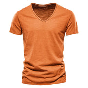 V-Neck Cotton T-Shirt Casual Everyday Wear Breathable Lightweight