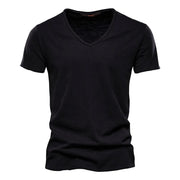 V-Neck Cotton T-Shirt Casual Everyday Wear Breathable Lightweight