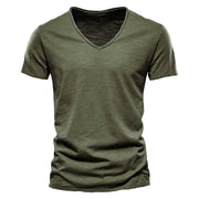 V-Neck Cotton T-Shirt Casual Everyday Wear Breathable Lightweight
