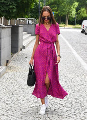 Women's Cocktail V-Neck Floral Midi Dress Print Casual Wear
