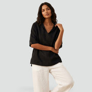 V-Neck Linen Blouse