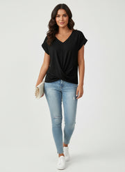 V-Neck Twist Front Top
