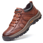 Water-Resistant Orthopedic Leather Shoes with Lace-Up Front for Men